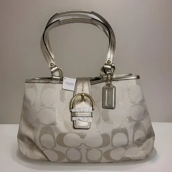 NWT Coach F20583 Soho Signature Metallic Carryall B4 Gold Tote Y2K Style